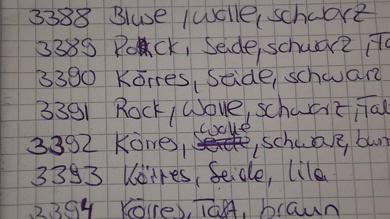 Liebevoll geführt und erfrischend analog. Die Buchführung über die Bestände der Geldersheimer Trachtensammlung.