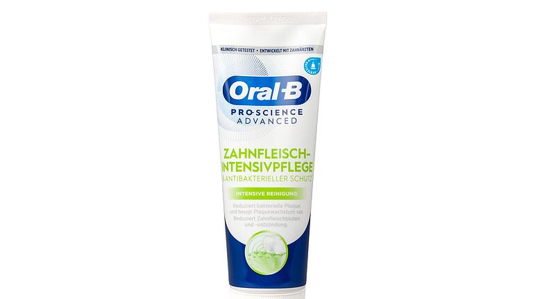 &bdquo;Zahnfleisch Intensivpflege&rdquo; von Oral-B Pro Science Advanced       -  Eine von zwei Zweitplatzierten: die &bdquo;Zahnfleisch Intensivpflege&rdquo; von Oral-B Pro Science Advanced (Note: 1,4).