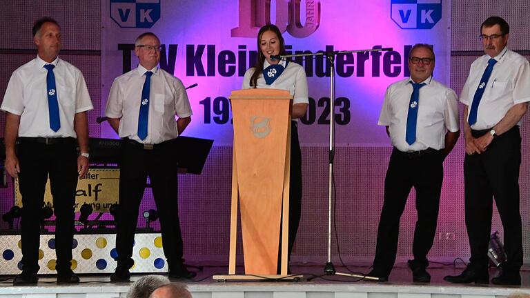 Der aktuelle Vorstand des TSV Kleinrinderfeld (von links): Vorstand Veranstaltungen Dieter Zipprich, Vorstand Verwaltung und Öffentlichkeitsarbeit Ralf Kiesel, Vorständin Sport Laura Pohl, Vorstand Liegenschaften Peter Zorn und Vorstand Finanzen Gerd Borst.