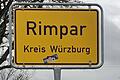 Das Ortsschild am Ortseingang in Güntersleben wurde mit einem von Rimpar vertauscht.