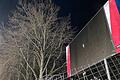Wie man sieht, sieht man nichts: Die Anzeigetafel im Sachs-Stadion ist nach wie vor kaputt und eine neue bisher nicht gebaut.