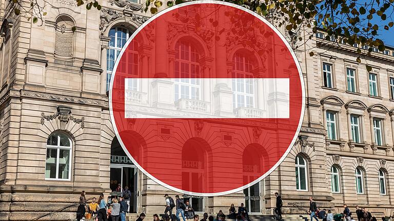 Betreten verboten, auch Forschung und Verwaltung der Uni läuft derzeit so weit wie möglich im Homeoffice.