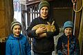 Auch die Kleinen helfen schon bei der Kaninchenzucht mit (von links): Julian, Bastian (mit Rassekaninchen 'Kleinsilber gelb') und Simon Keßler.
