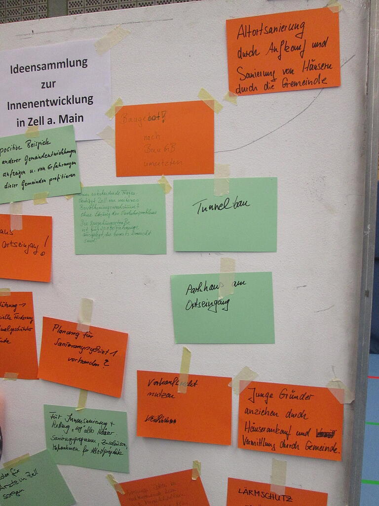Von den Bürgern kamen einige Ideen zusammen, diese sollen in das Konzept zur Innenentwicklung einfließen.