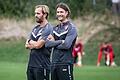Der neue Kickers-Trainer Martin Lanig (rechts) hat am Montag seine Arbeit aufgenommen. Ihm zur Seite steht weiterhin Ronny Ermel, der mit Lanigs Vorgänger Markus Zschiesche an den Dallenberg gekommen war.