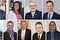 Die Bürgermeister aus Gerolzhofen und Umgebung (von links oben nach rechts unten): Manfred Schötz, Nicole Weissenseel-Brendler, Klaus Schenk, Thorsten Wozniak, Herbert Fröhlich, Thomas Heinrichs, Horst Herbert, Michael Wolf und Jürgen Franz Schwab