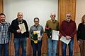 Ehrungen beim OGV Hofstetten (von links): 2. Vorsitzender Julian Röder, Ehrenmitglied Rolf Loetzner, Silberkandidatin Sigrid Grob, Goldkandidat Hermann Grob, Ehrenmitglied Albrecht Höfling, 1. Vorsitzende Marianne Kluger.