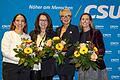 Vier Frauen auf der CSU-Bühne (von links): Bundestags-Direktkandidatin Hülya Düber, stellvertretende CSU-Generalsekretärin Tanja Schorer-Dremel, Landtagsabgeordnete Andrea Behr und Schul- und Sportbürgermeisterin Judith Roth-Jörg.