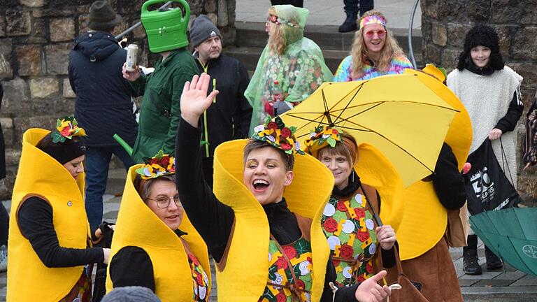 Trotz schlechten Wetters war die Stimmung gut beim Fasching in Mellrichstadt.