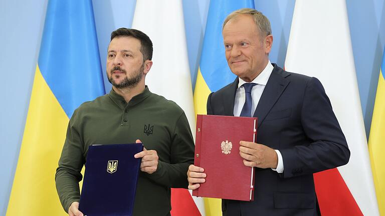 Selenskyj trifft in Warschau Polens Führung       -  Tusk sieht in der Verteidigung der Ukraine auch eine Verteidigung des eigenen Landes.