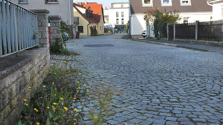 Seit längerem überfällig: Setzungen, Risse und reparierte Stücke im Kopfsteinpflaster zeigen, dass der Vordere Talweg eine Sanierung von Grund auf benötigt.