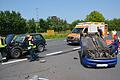 Bei einem Verkehrsunfall an der Abbiegespur von der B 279 nach Merkershausen kam es am Montag gegen 13 Uhr zu einem Verkehrsunfall. Zwei Personen wurden dabei schwer verletzt.