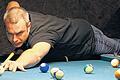 Volle Konzentration: Christoph Spall und die Würzburger Breakers waren Gastgeber bei der deutschen Mannschaftsmeisterschaft im Pool-Billard, mussten den Titel aber der Konkurrenz aus Schweinfurt überlassen.