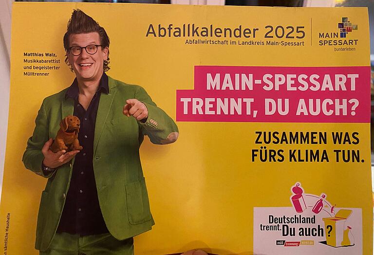 Matthias Walz auf dem neuen Müllkalender des Landkreises Main-Spessart. Matthias Walz auf dem neuen Müllkalender des Landkreises Main-Spessart.