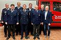Im Bild hinten von links: KBR Holger Strunk, Michael Schneider, Dustin Rottmann, Roland Feeser. Vorne von links Clemens Schmittfull, Timo Breitenbach, Peter Kraus, 2. Bgm Stefan Schäflein.