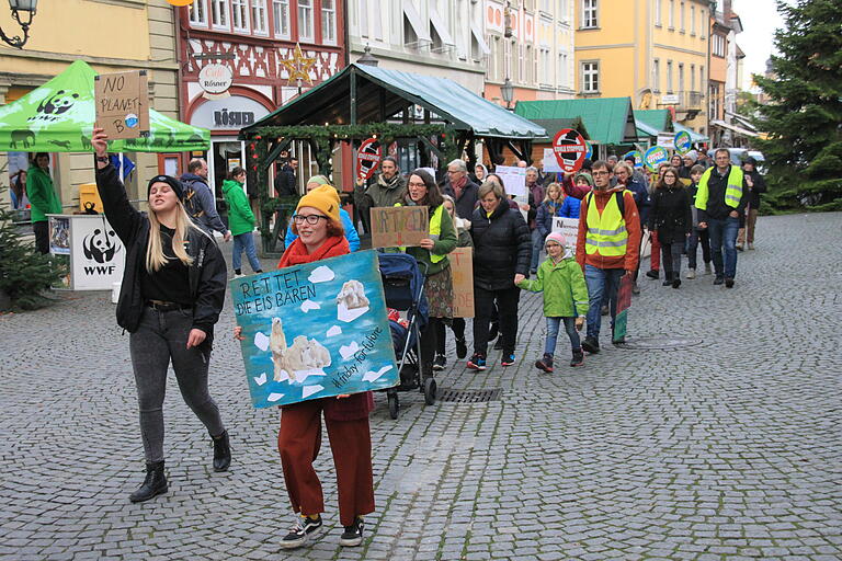 Mit rund 50 Teilnehmern fiel die erste 'Fridays for Future'-Demo in Kitzingen etwas kleiner aus.