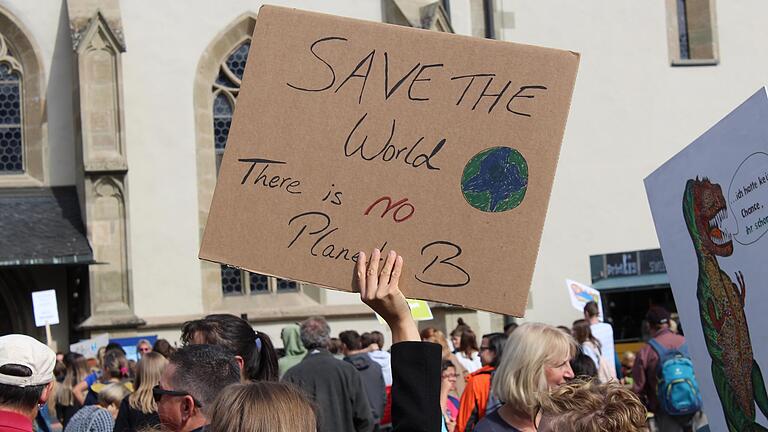 Für mehr Klimaschutz wird immer wieder demonstriert, wie etwa hier 2019 in Haßfurt. Inzwischen hat sich der Landkreis Haßberge auf die Fahnen geschrieben, bis 2030 klimaneutral sein zu wollen.