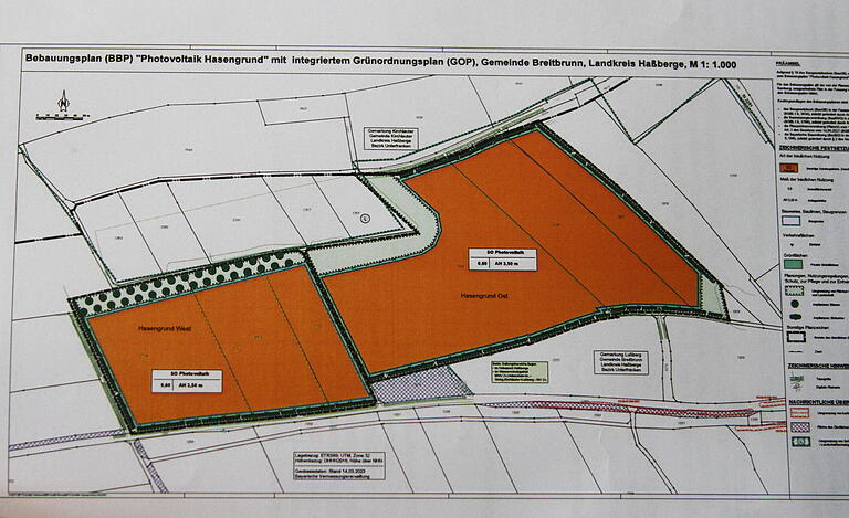 Der Bebauungsplan für die Freiflächen-Photovoltaikanlage 'Hasengrund'