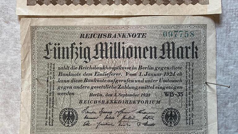 Geldscheine aus der Sammlung von Alois Tremer aus Sulzthal. - Geldscheine aus der Sammlung von Alois Tremer aus Sulzthal. Geldscheine aus der Sammlung von Alois Tremer aus Sulzthal. - Geldscheine aus der Sammlung von Alois Tremer aus Sulzthal.