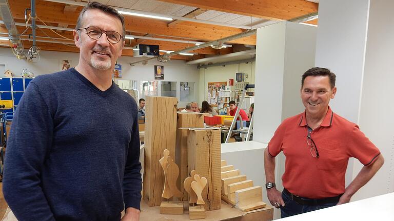 Andreas Roth (links) und Günter Scheuring leiten die Werkstatt der Lebenshilfe in Sennfeld. Andreas Roth (links) und Günter Scheuring leiten die Werkstatt der Lebenshilfe in Sennfeld.