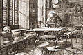 Vorbild in der Nachfolge Christi: Der Heilige Hieronymus im Gehäuse. Kupferstich von Albrecht Dürer, 1513 (Ausschnitt).