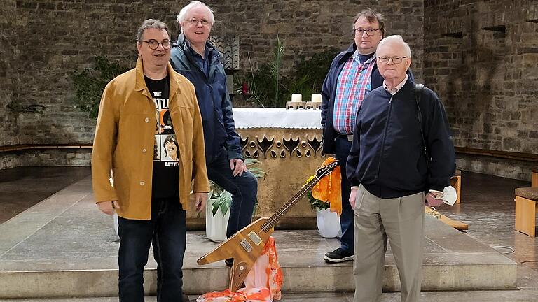 Veranstalteten einen Kirchenabend mit Pop- und Rocksongs (v.l.):  Stefan Rieß, Gerhard Burkard, Thomas Voigt und Franz Emmerling.