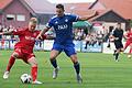 Anfang August gelang dem TSV Aubstadt (links Jens Trunk) ein ungefährdeter 4:0-Sieg gegen Viktoria Aschaffenburg (rechts Elmir Muhic). Im Rückspiel dürfte es deutlich spannender werden.