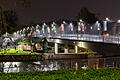 Die Maxbrücke in Schweinfurt während der nächtlichen Ausgangssperre.