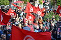 Proteste in Tunesien       -  Immer wieder gibt es in Tunesien Proteste gegen die Politik von Präsident Saied. In der Hauptstadt Tunis gingen tausende Menschen auf die Straße.