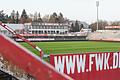 Ein Blick ins verwaiste Stadion am Dallenberg. Am Mittwoch ist die Partie gegen St. Pauli ausgefallen, an diesem Samstag müssen die Kickers trotz zehn Spielern in Corona-Quarantäne in Darmstadt antreten.