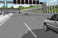 Blick von der Brücke in die Tunnelöffnung: Der transparente Lärmschutz auf beiden Seiten der Brücke ist in der Illustration deutlich erkennbar.