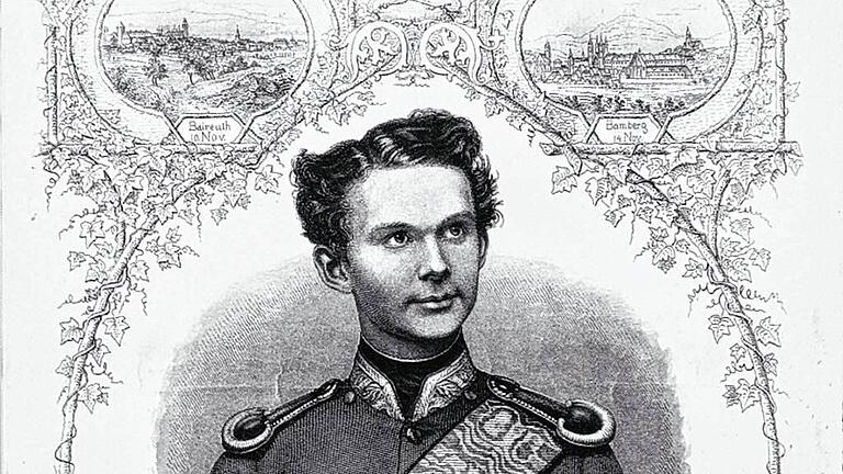 Erinnerungsblatt an die Franken-Reise von Ludwig II.