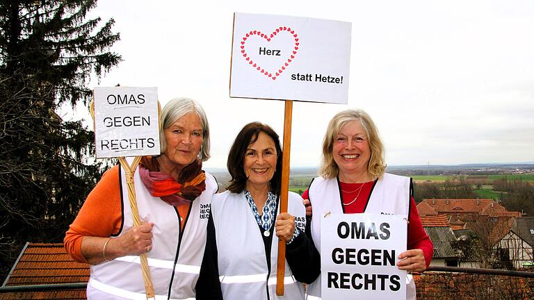 Lebenserfahrung, ein großes Herz und eine standhaft demokratische Gesinnung:&nbsp; Verena Castell, Ingrid von Wietersheim und Reinhilde Holzmann (von links) wollen weder Rechts- noch Linksradikalen das Feld überlassen.&nbsp;