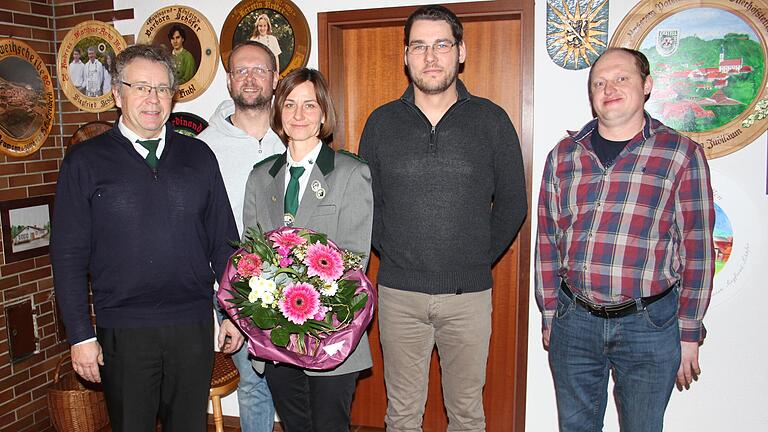 Neuwahlen bei der Schützengesellschaft Stierhöfstetten (von links): Norbert Baier, Bernd Ruhl, Barbara Wagner, Wolfgang Ehrlitzer und Frank Rüdinger.
