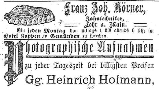 Fundstücke im Gemündener Anzeiger: Neben Werbeanzeigen standen immer wieder Todesanzeigen für die Gefallenen des Ersten Weltkriegs. Repro: Hist. Verein Gemünden Fundstücke im Gemündener Anzeiger: Neben Werbeanzeigen standen immer wieder Todesanzeigen für die Gefallenen des Ersten Weltkriegs. Repro: Hist. Verein Gemünden