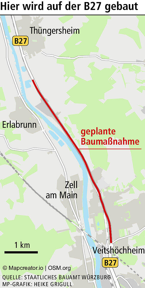 B27 wird ab Mitte Mai für drei Monate ab Thüngersheim bis Veitshöchheim gesperrt: Was geplant ist B27 wird ab Mitte Mai für drei Monate ab Thüngersheim bis Veitshöchheim gesperrt: Was geplant ist