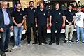 Im Bild (von links):&nbsp; Bürgermeister Wolfgang Borst, bisheriger Kommandant Philipp Kirchner, KBM Johannes Hauck, Stützpunkt Kommandant Dirk Häusinger, KBI Andreas Franz, neuer 1. Kommandant Volker Neubauer, neuer stellvertretender Kommandant Stefan Wunderlich.