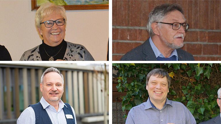 Sie verfolgten den synodalen Weg in der katholischen Kirche intensiv (von links oben nach rechts unten): Ruth Koch, Günter Henneberger, Thomas Hart und Christian Klug.