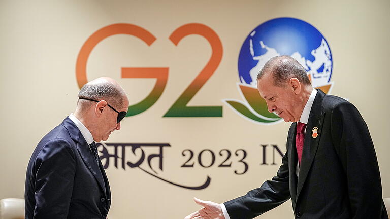 G20-Gipfel in Indien.jpeg       -  Persönliche Begegnungen zwischen Bundeskanzler Olaf Scholz und dem türkischen Präsidenten Recep Tayyip Erdoğan gab es bereits. Erdogans Besuch am Freitag in Berlin gilt jedoch als weitaus brisanter.