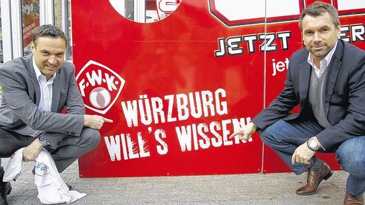 Das Ziel heißt Dritte Liga: Kickers-Vorstandsvorsitzender Michael Schlagbauer (links) und der zukünftige Trainer Bernd Hollerbach.