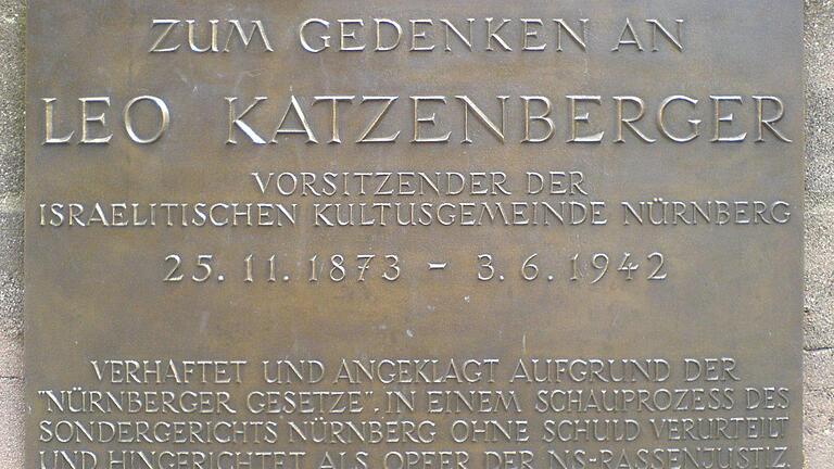 Gedenktafel für Leo Katzenberger in Nürnberg Gedenktafel für Leo Katzenberger in Nürnberg