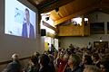 Gruß vom Landesvater: Ministerpräsident Markus Söder meldete sich per Videobotschaft&nbsp;beim Auftakt zum 3. Volkstheaterfestival Wurzelwerk in der Robert-Seemann-Halle.