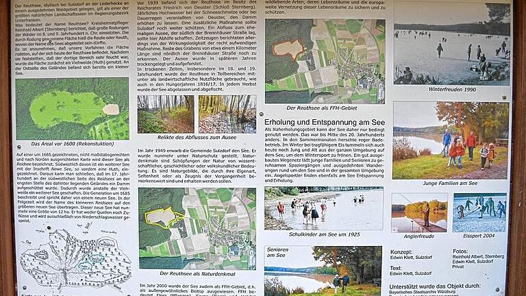 Informativ: Eine Schautafel am Reuthsee gibt Auskunft über die Besonderheiten des Gewässers.