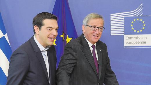 Demonstrativ einig: Alexis Tsipras (links) und EU-Kommissionschef Jean-Claude Juncker