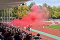 Ein bisschen Rauch, aber keine Pyros: Die Stimmung beim Derby war auf den Rängen friedlich und leidenschaftlich.