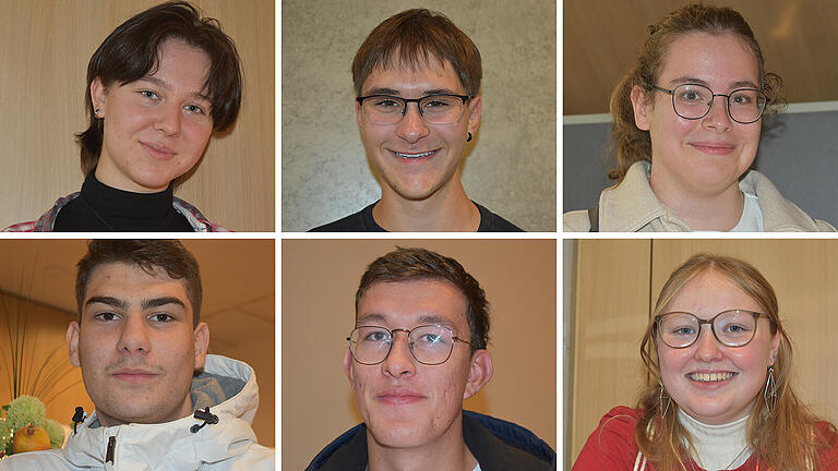  (Von links oben): Viktoria Klochko, Maximilian Heimann, Emily Homann, Tarik Rovcanin, German Duarte und Larissa Kleren haben den Hochschultag in Bad Neustadt besucht und erzählen, was ihnen bei ihrem Beruf wichtig ist. (Von links oben): Viktoria Klochko, Maximilian Heimann, Emily Homann, Tarik Rovcanin, German Duarte und Larissa Kleren haben den Hochschultag in Bad Neustadt besucht und erzählen, was ihnen bei ihrem Beruf wichtig ist.