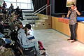 Beim ersten Kinder- und Jugendliteraturfestival las Autor Thomas Thiemeyer in der Nägelsee-Aula aus seiner Trilogie »Evolution«.