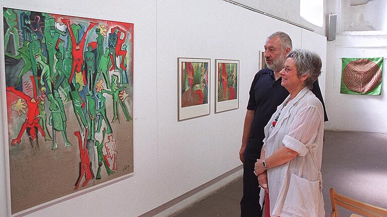 Langjährige künstlerische Weggefährten: Walter Bausenwein und Barbara Schaper-Oeser, hier in einer gemeinsamen Ausstellung im Jahr 2006.