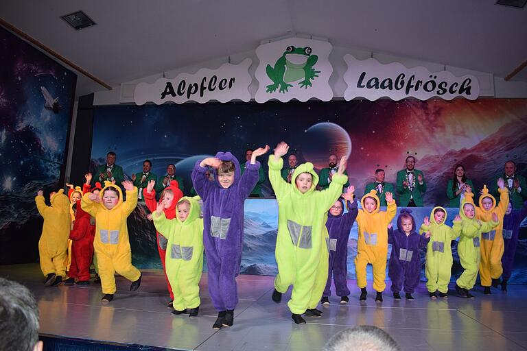 Die Purzelgarde traf als Teletubbies auf.