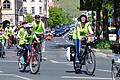 Stadtradel-Star Lore Koerber-Becker (rechts) mit Familie beim Auftakt der Aktion &ndash; sie hat in drei Wochen knapp 700 Kilometer mit dem Fahrrad zurückgelegt.